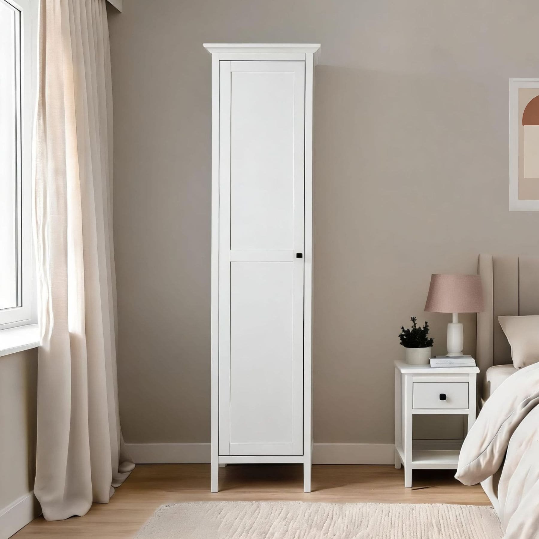 Home Source Bellevue 1 Door Wardrobe - White