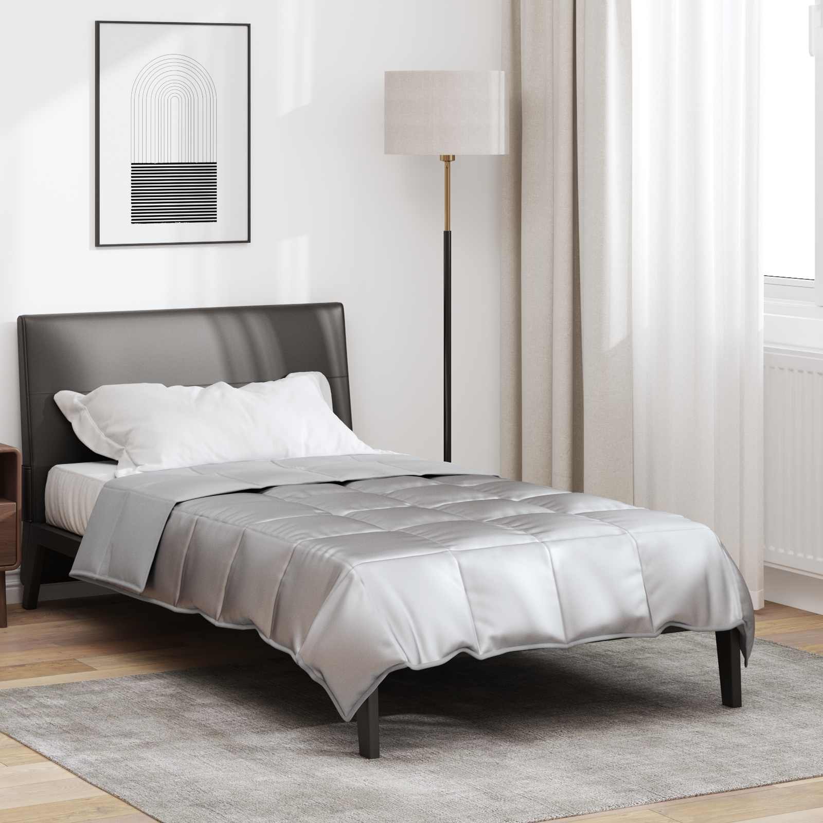 Walplus Full Year Duvet Satin and Microfibre - Silver - 135 x 200 cm