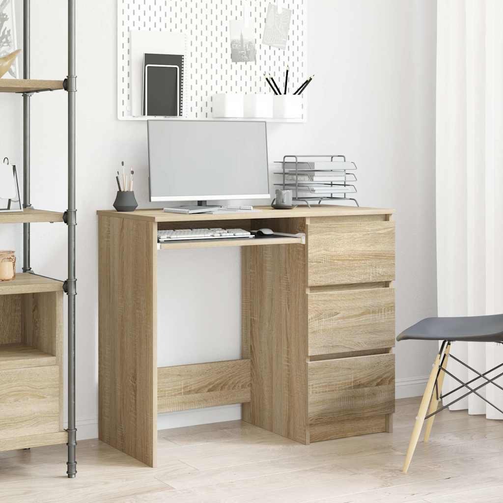 Walplus Engineered Wood Computer Desk - Light Oak - 90 x 45 x 76 cm