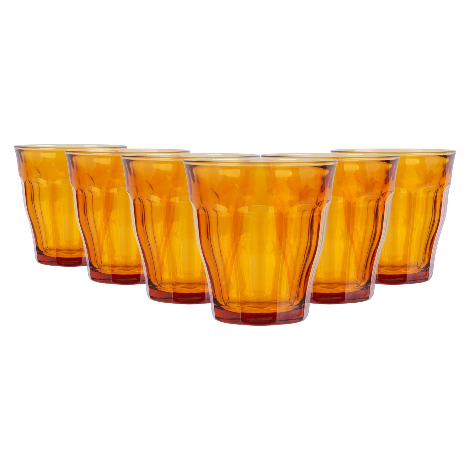 Duralex Picardie 250ml Drinking Glass Tumblers Pack of 6 - Yellow