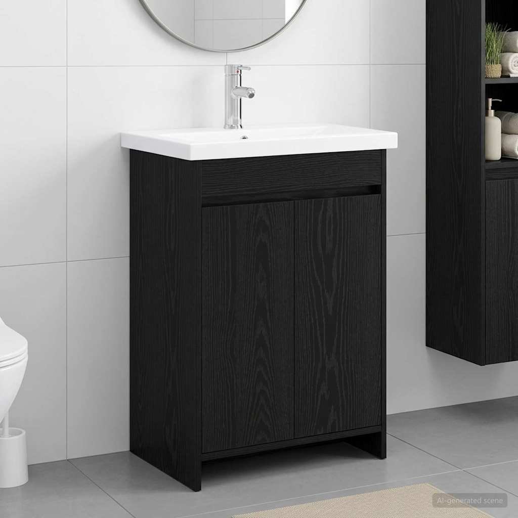 Walplus 2 Drawer Bathroom Vanity Unit - Stone Grey - 81 x 40 x 84.5 cm