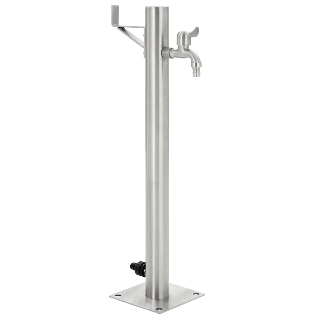Walplus Stainless Steel Garden Water Column Round - Silver - 65 cm