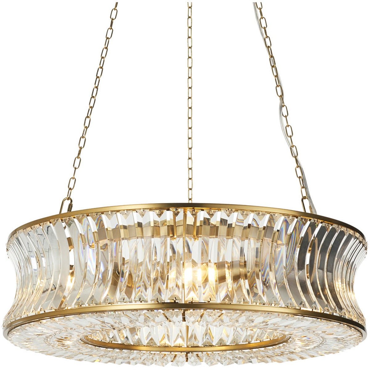 Loops Direct Steel Glass Pendant Light - Warm Brass