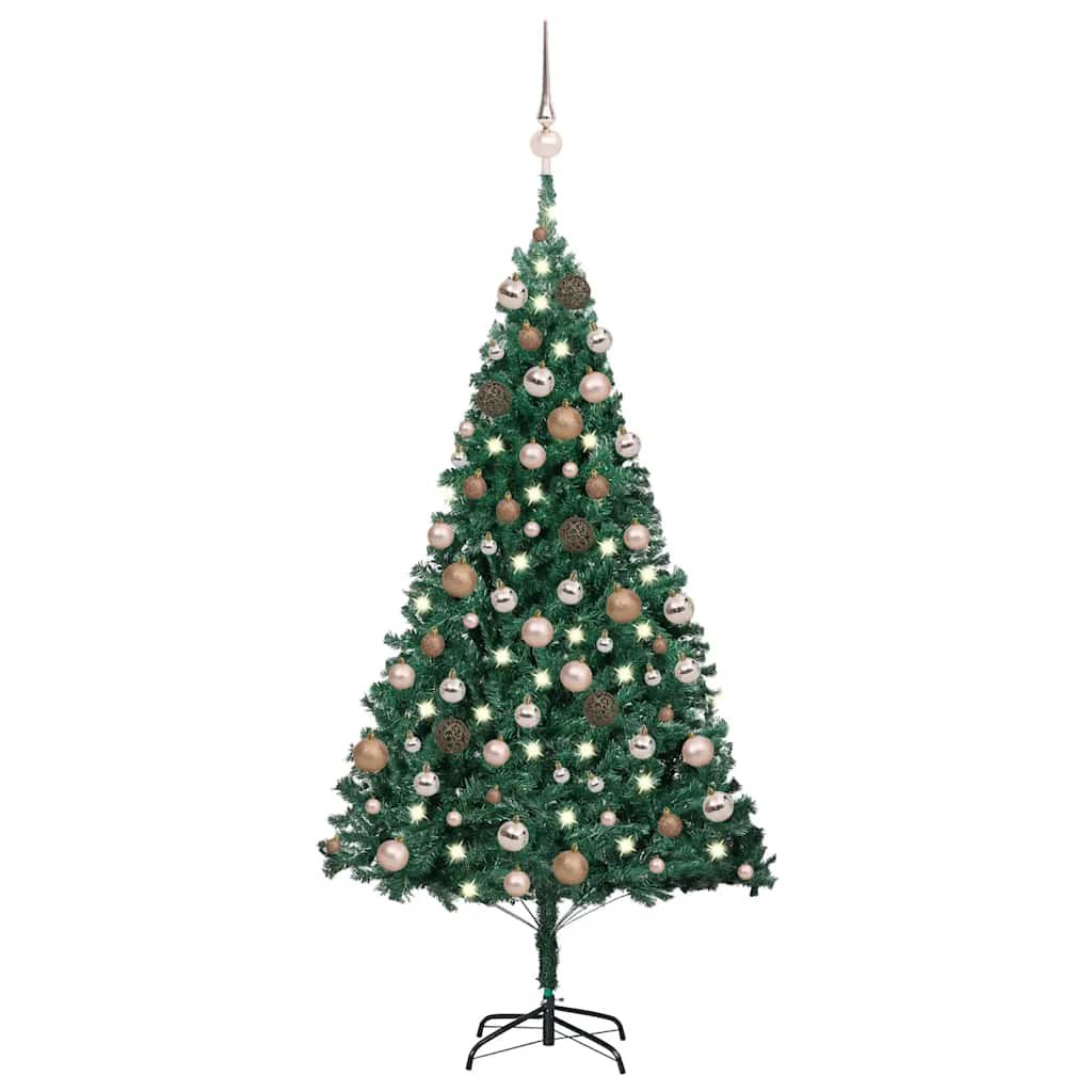 Walplus 150 LED Bulb Lights Pre-lit Artificial Christmas Tree - Green - 150 cm