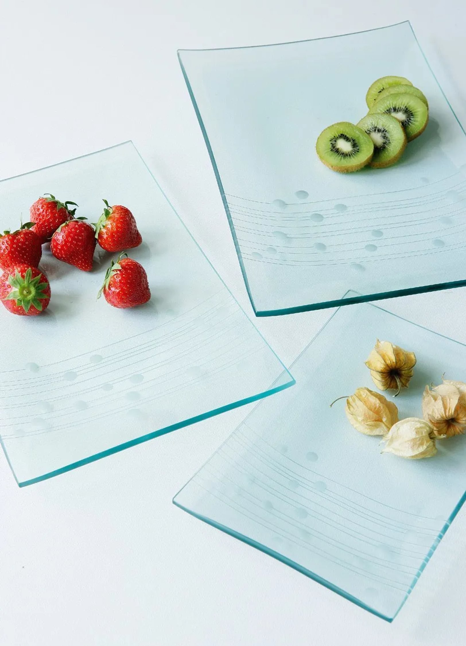 Orsina Vidrio Large Textured Glass Rectangular Plate - Clear