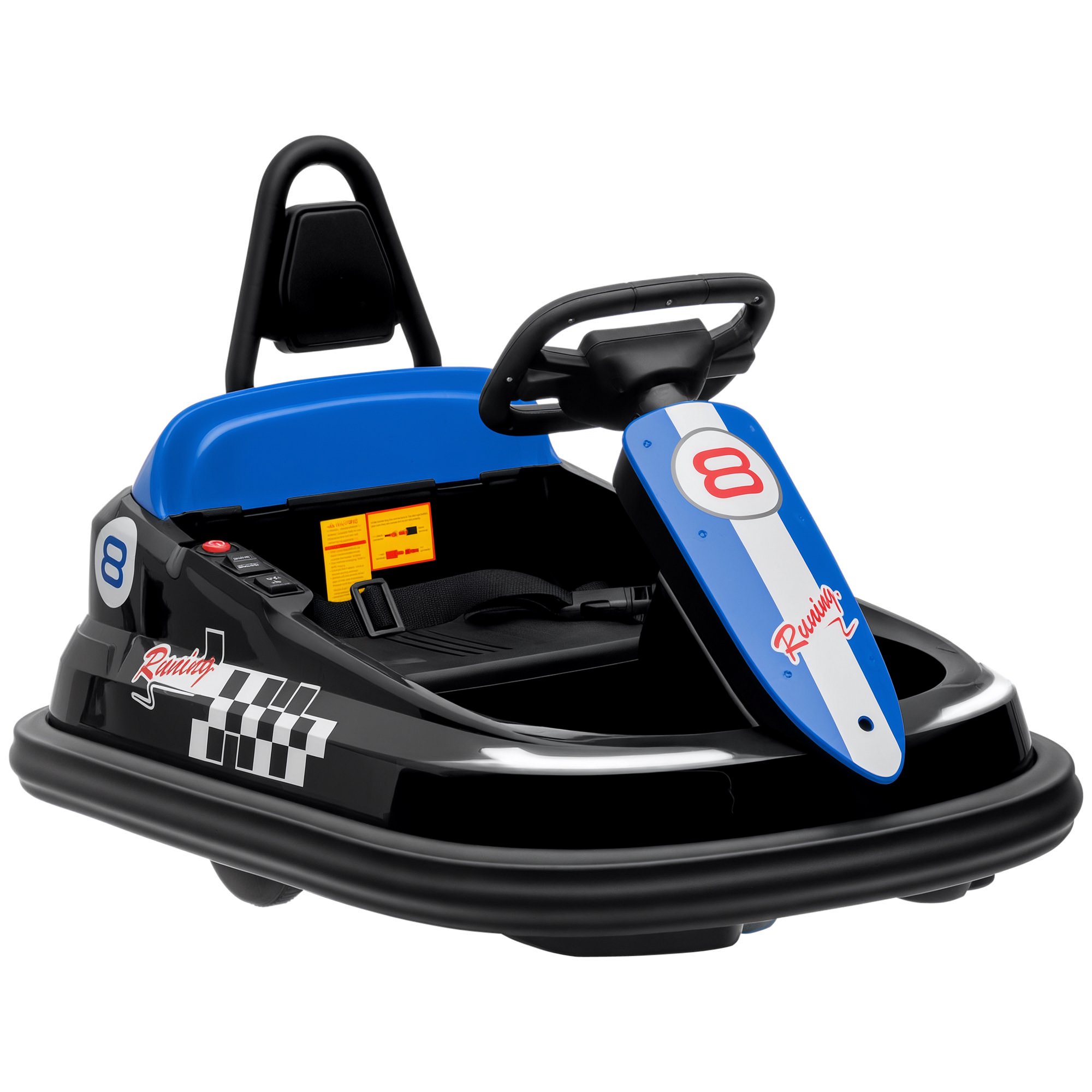 HOMCOM 6V 2 Speed 18 to 48 Months 360 Rotation Electric Ride on Car – Black