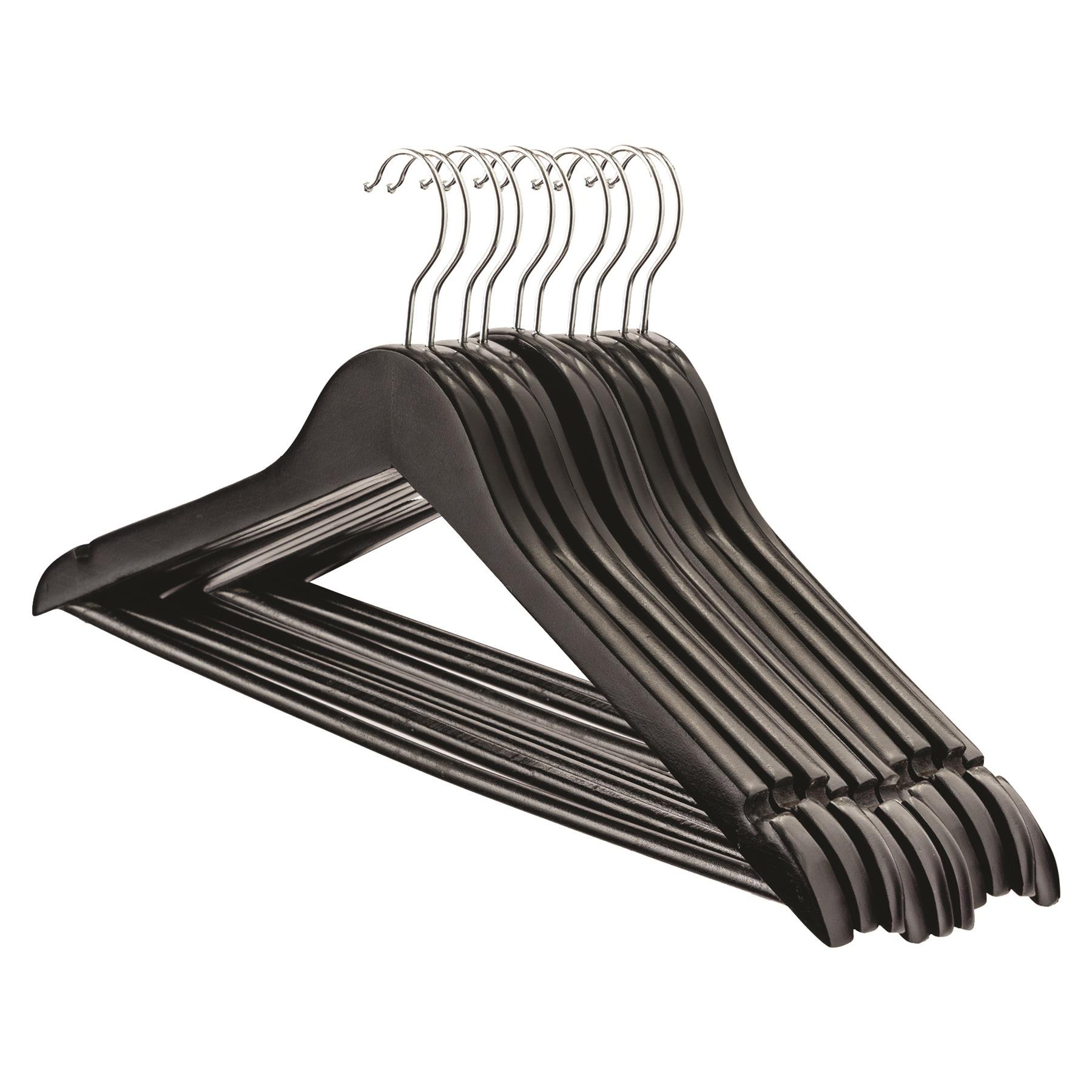 Harbour Housewares Wooden Coat Hangers - Pack of 10
