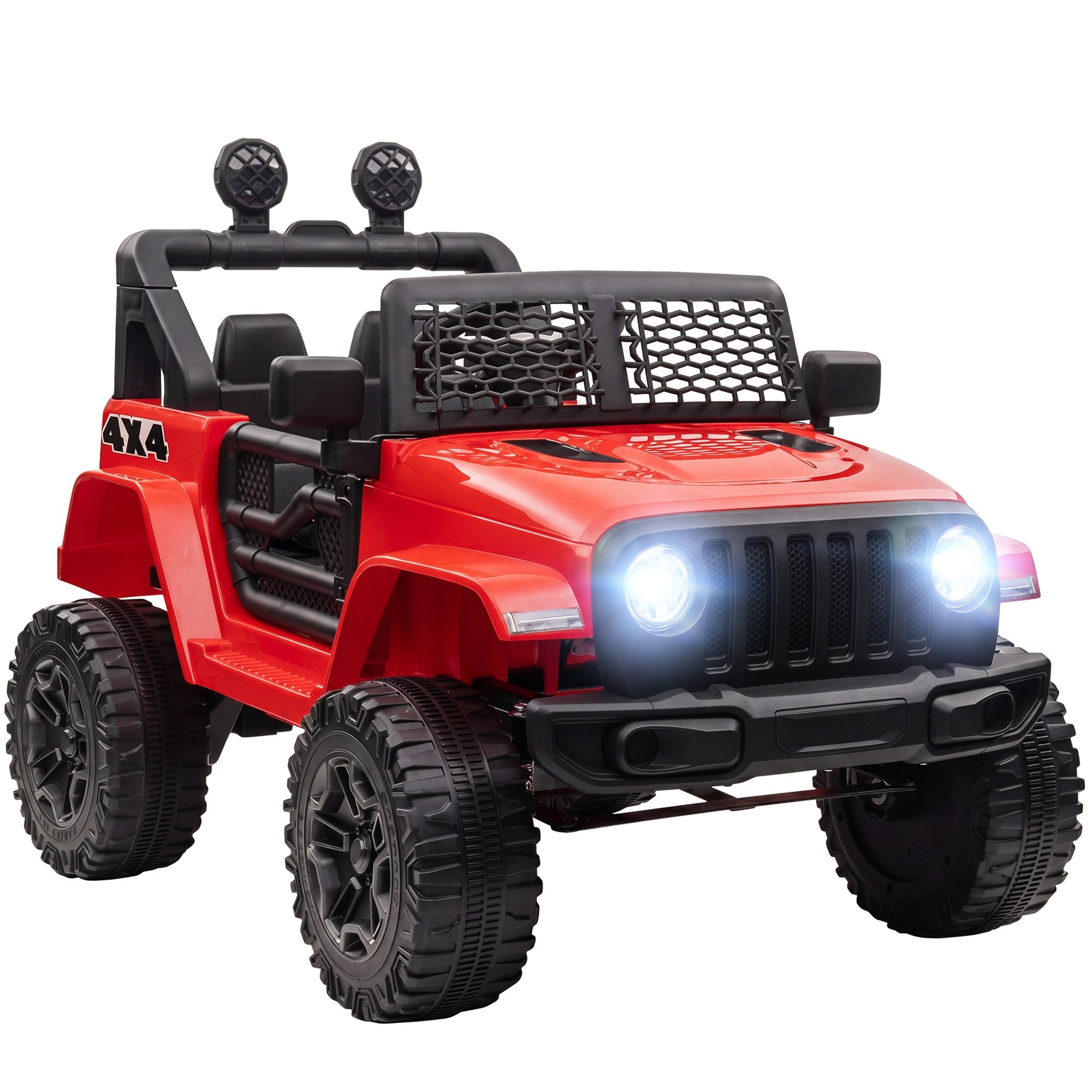 HOMCOM 12V 3 to 6 Years 2 Motor Remote Control Kids Electric Ride On Car – Red