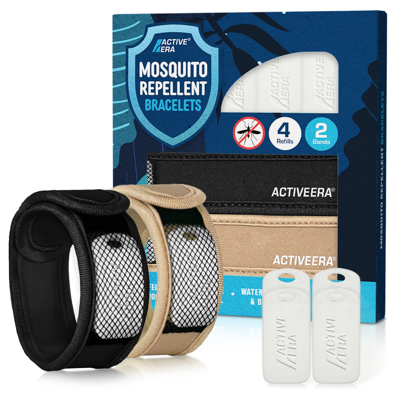 Active Era Refillable Mosquito Repellent Bands - natural
