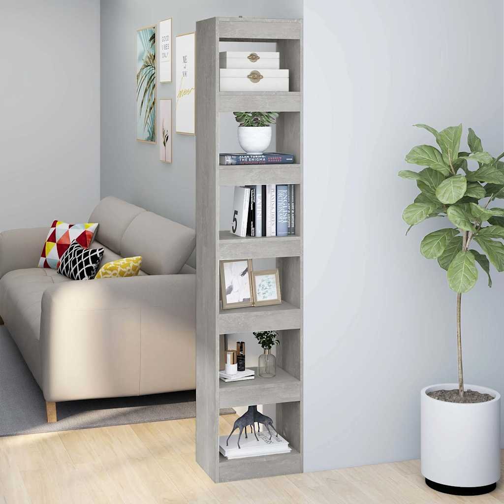 Walplus Engineered Wood Book Cabinet - Stone Grey - 40 x 30 x 198 cm