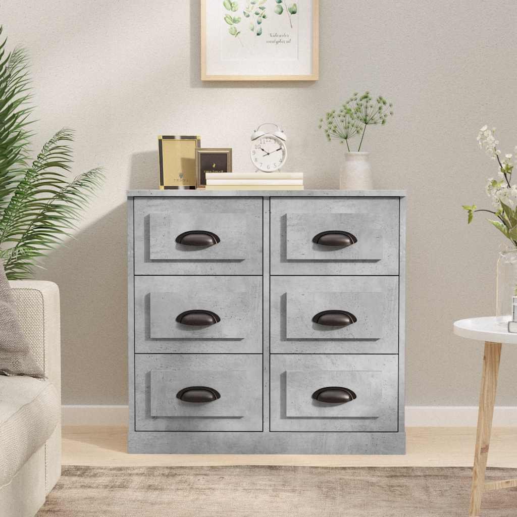 Walplus Engineered Wood Sideboard - Concrete Grey - 70 x 35.5 x 67.5 cm