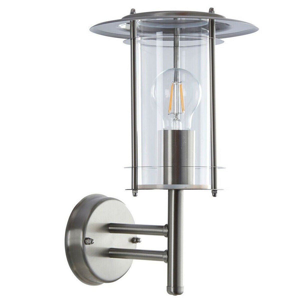 Loops Direct Stainless Steel Wall Light - Polished Stainless Steel and Clear PC