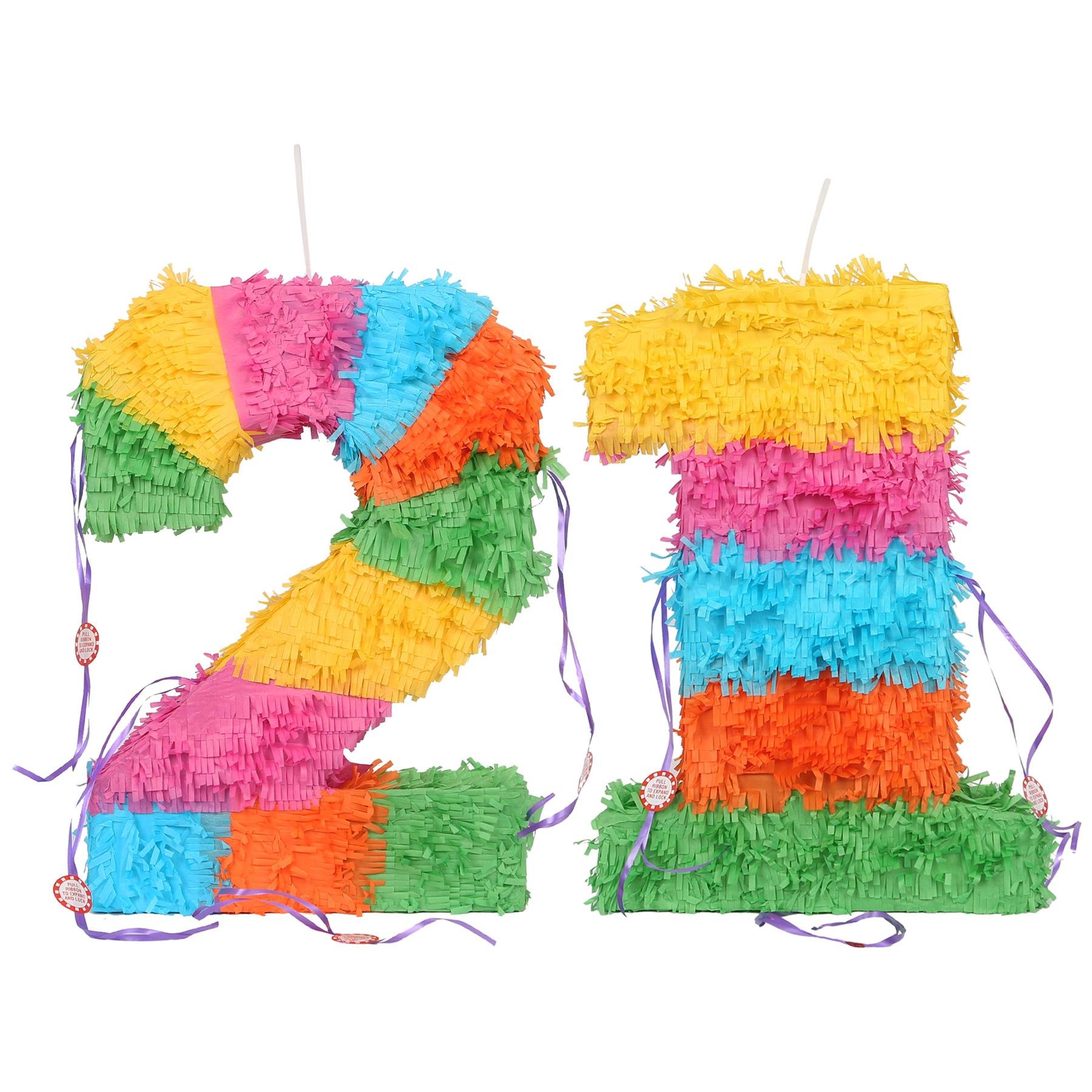 Fax Potato 2pc 21st Birthday Pinata & Blindfold Set - Multi