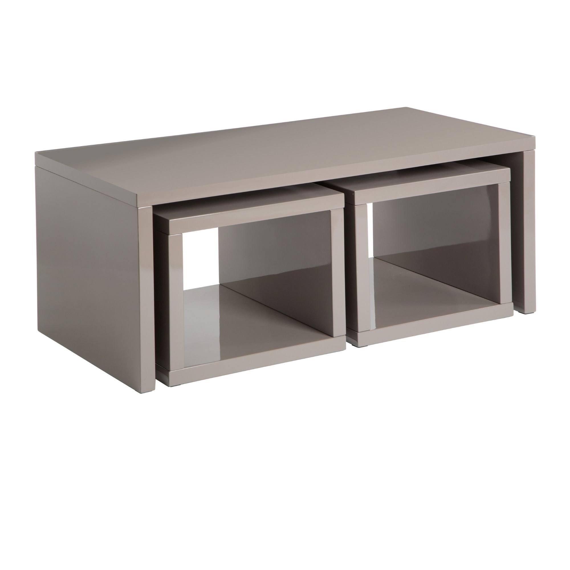Orsina Gloss Wood Coffee Table Set – Grey