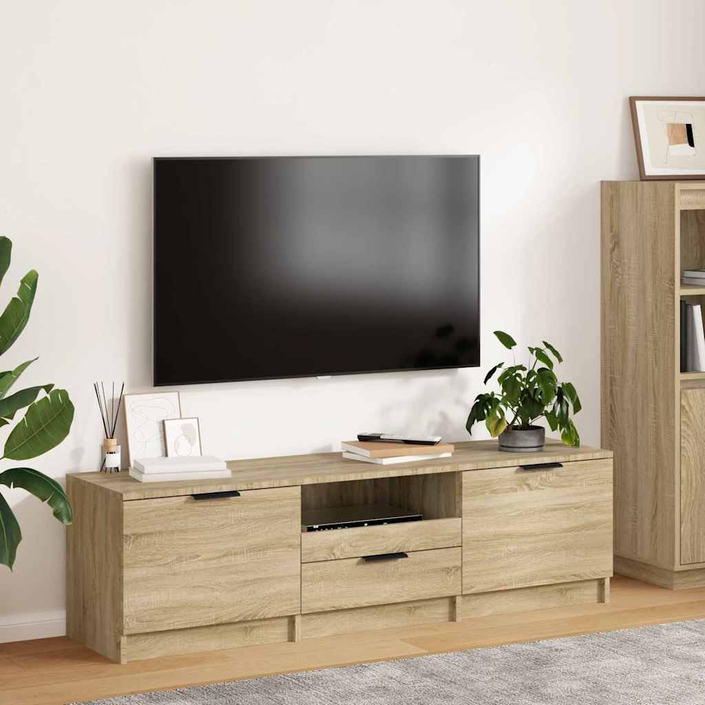 Walplus Engineered Wood TV Cabinet - Light Oak - 140 x 35 x 40 cm
