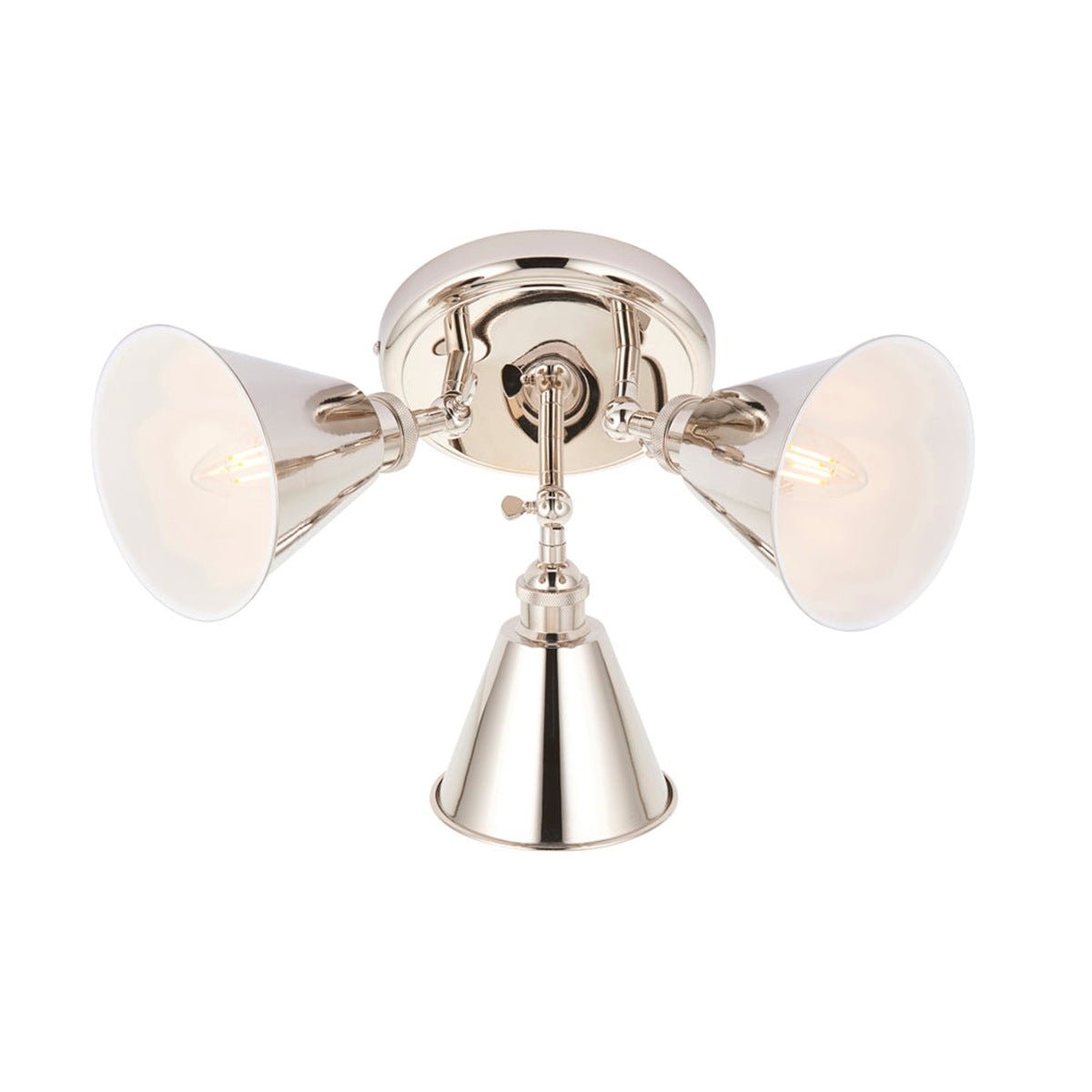 Loops Direct Steel 3-Light Ceiling Spotlight - Bright Nickel