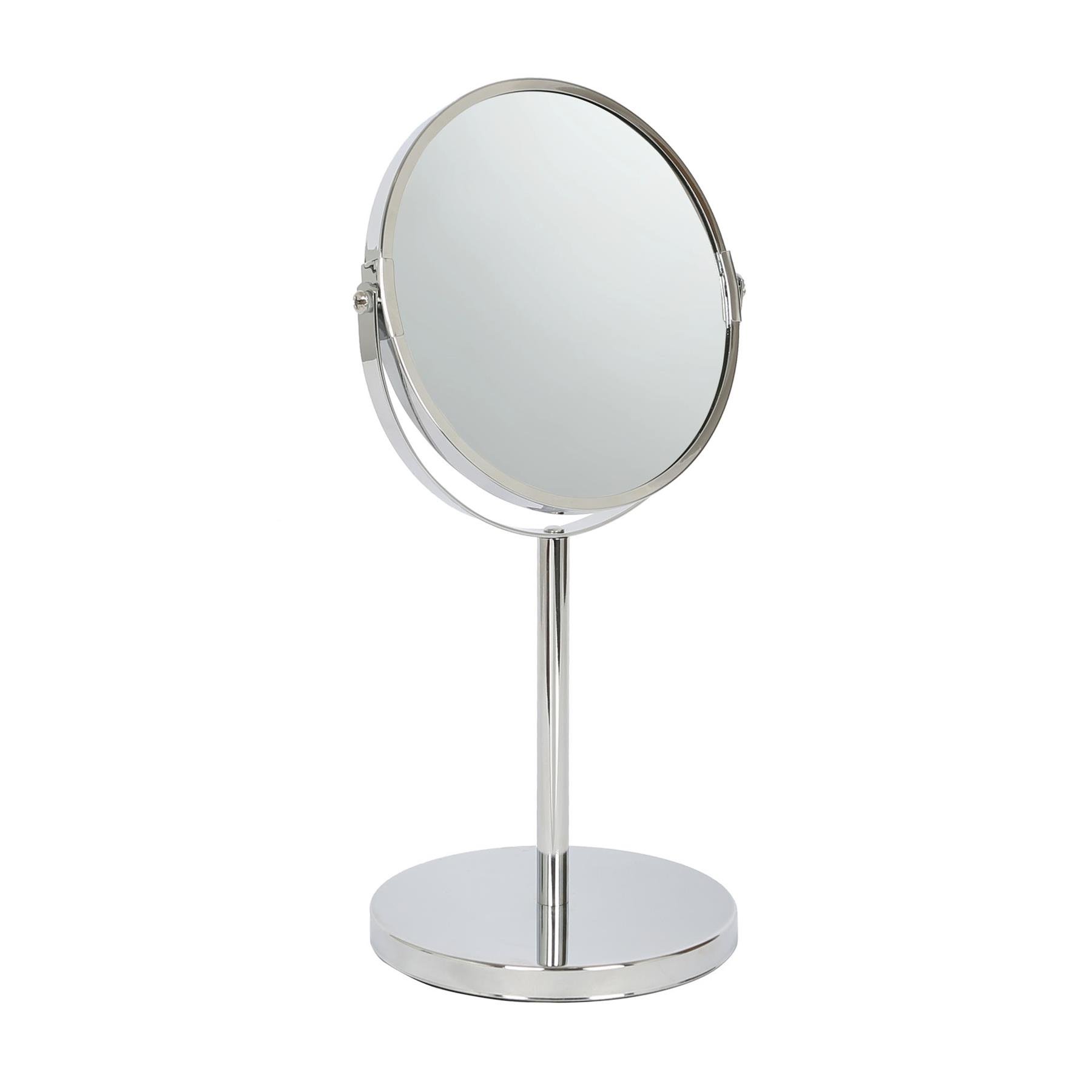Harbour Housewares Pedestal Mirror - Chrome - 18.5cm x 34.5cm