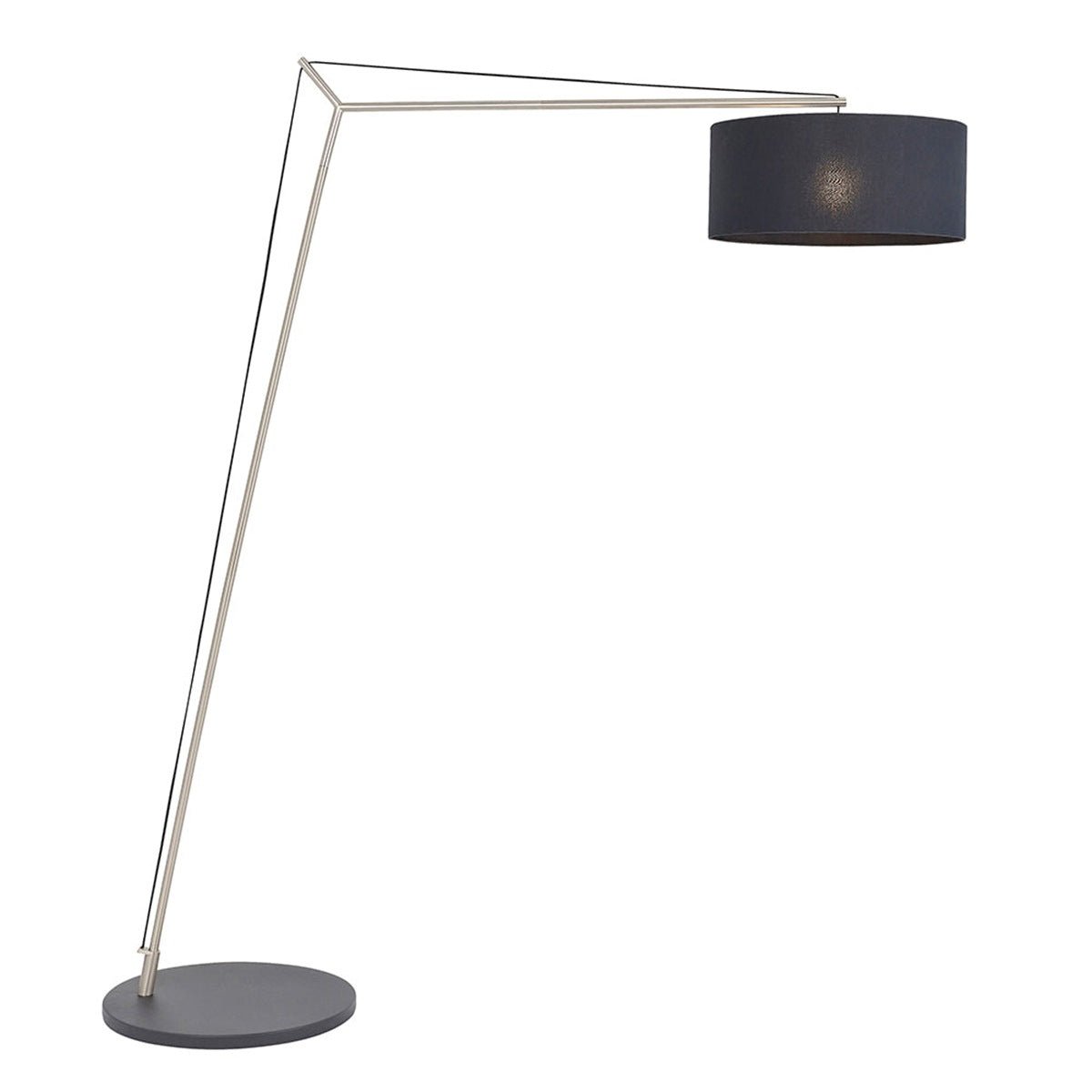 Loops Direct Steel and Fabric Floor Lamp - Matt Nickel and Black