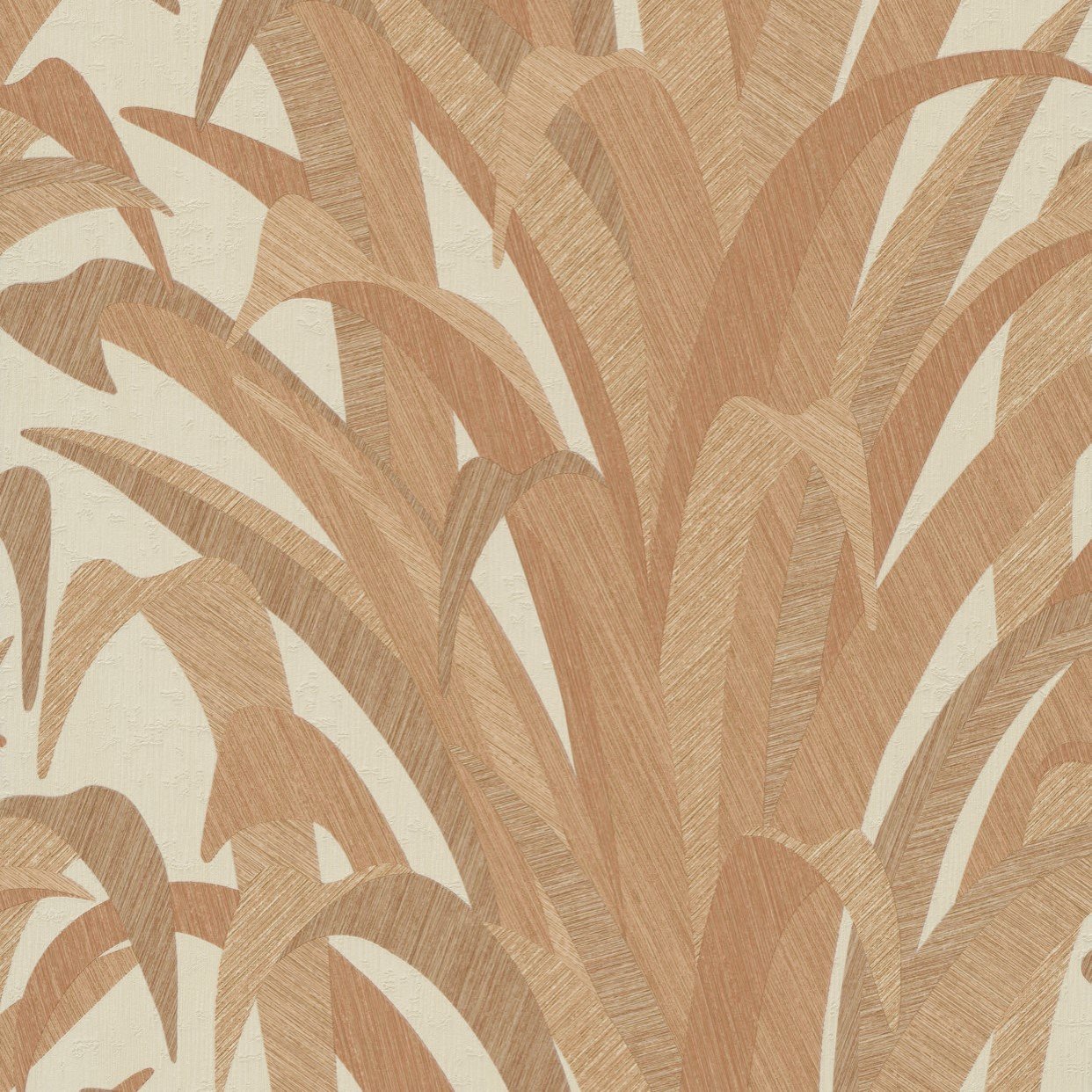Grandeco Boutique Olivine Grass Embossed Wallpaper - Rust