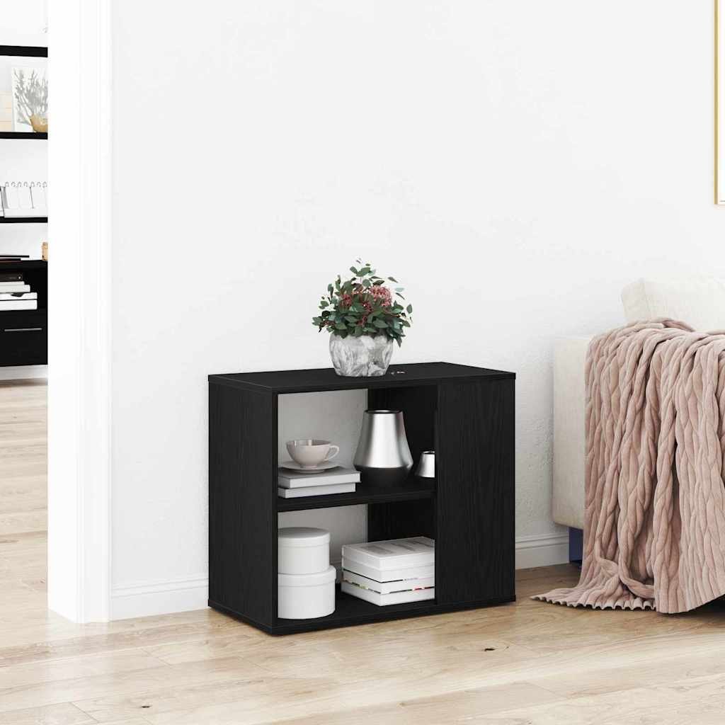Walplus 1 Drawer Rectangular Sideboard - Black Oak - 60 x 30 x 50 cm