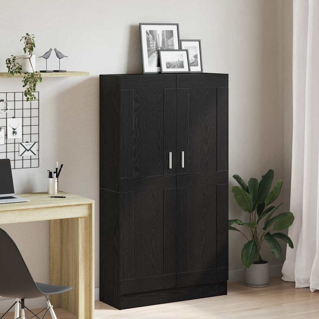 Walplus 3 Tier Engineered Wood Book Cabinet - Dark Oak - 82.5 x 30.5 x 150 cm