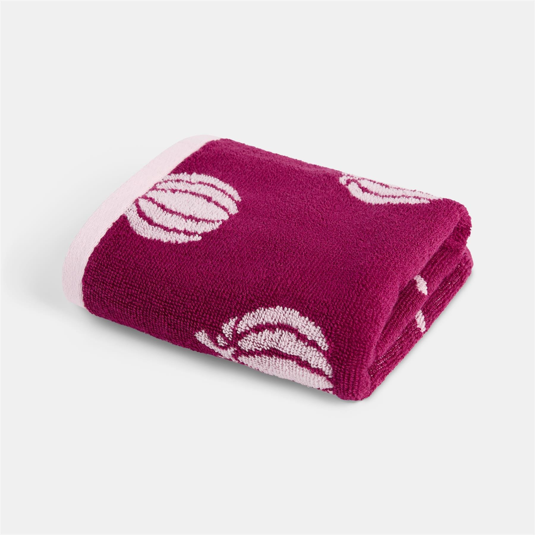 OHS Cotton Tufted Pumpkin Jacquard Towel - 50 x 80cm - Burgundy
