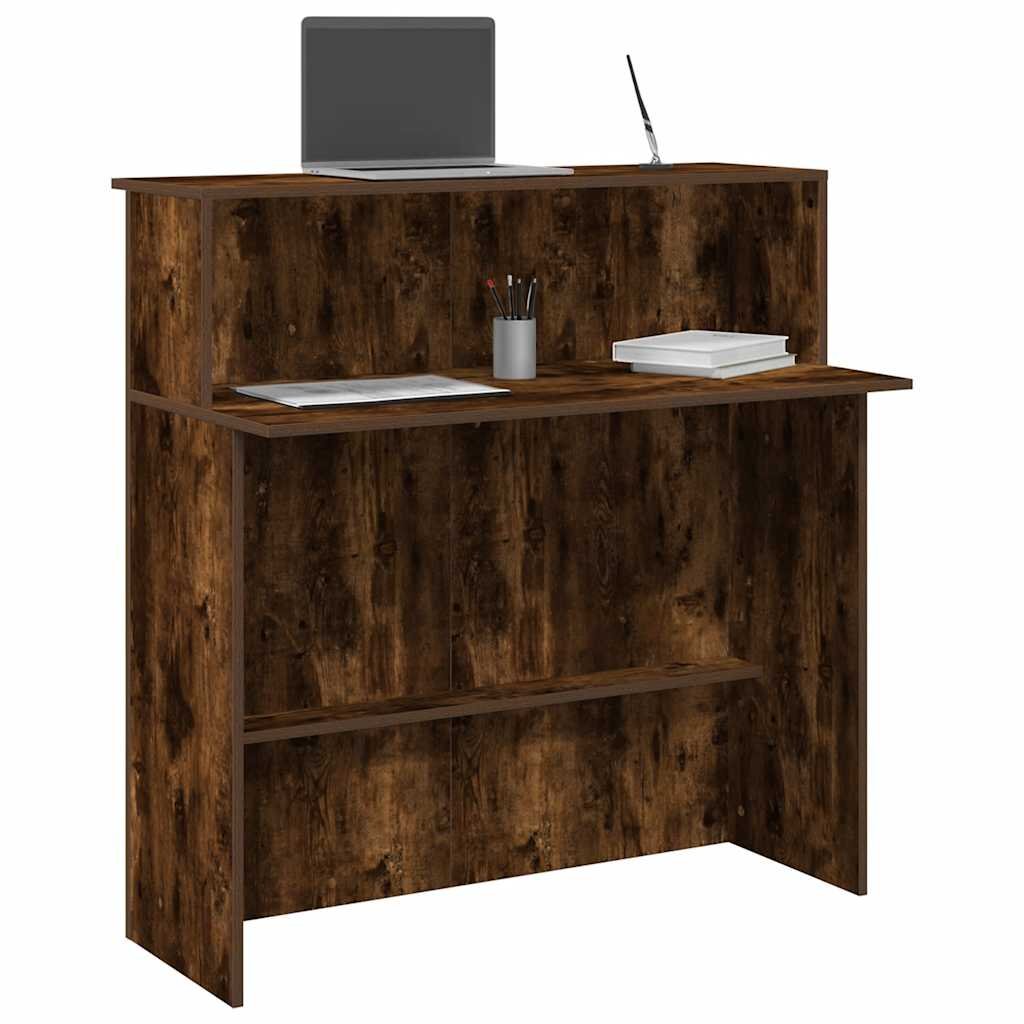 Walplus Engineered Wood Reception Desk - Dark Oak - 100 x 50 x 103.5 cm (27.05)