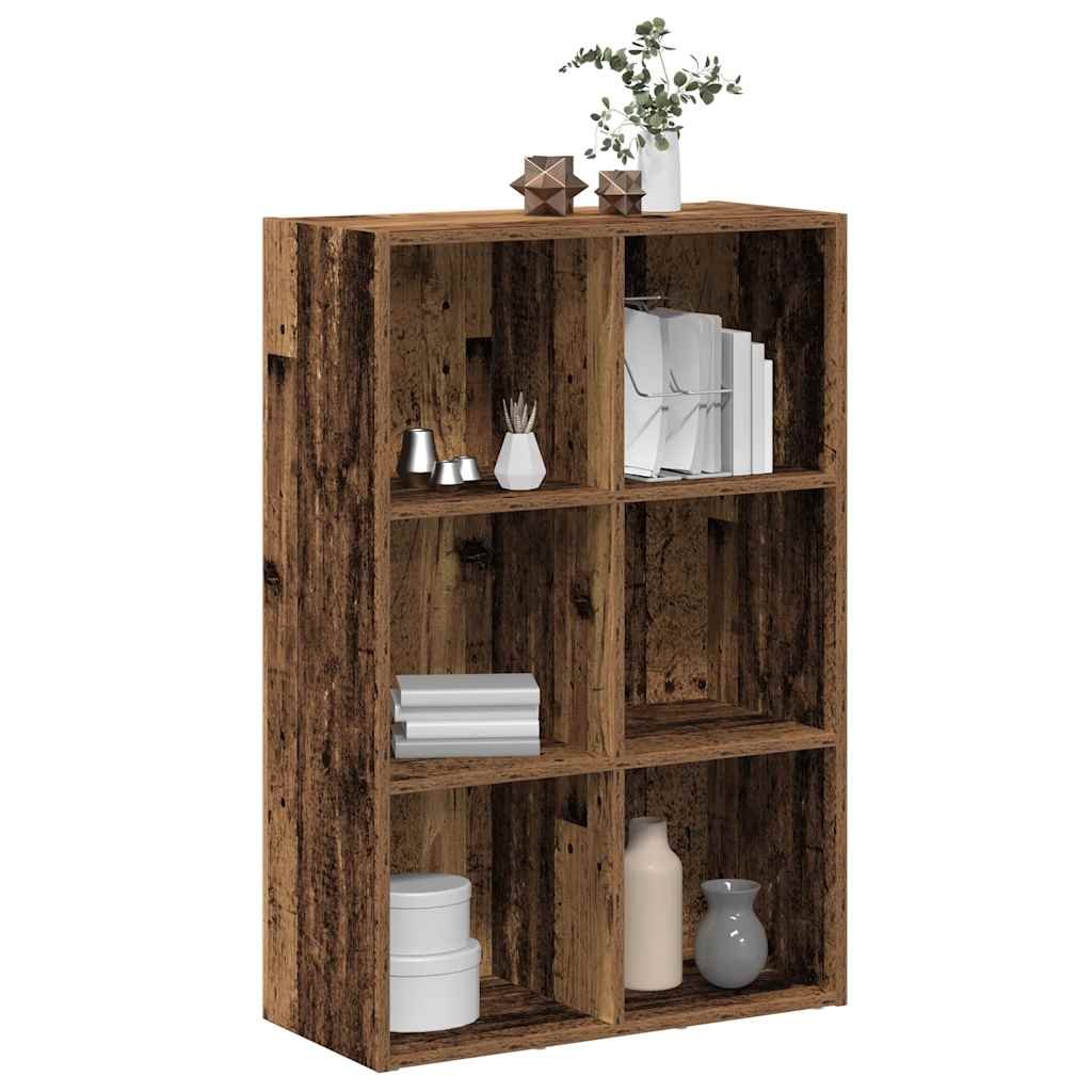 Walplus Engineered Wood Book Cabinet - Dark Wood - 66 x 30 x 98 cm