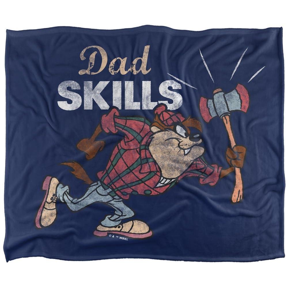 Looney Tunes Taz Dad Skills Fathers Day Blanket - 147cm x 91cm