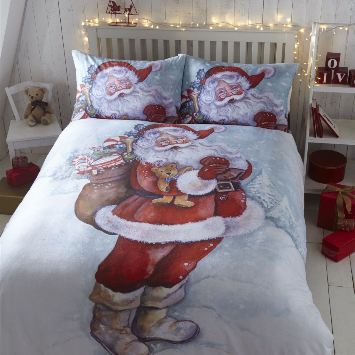 Portfolio Home Father Christmas Multicoloured Duvet Cover Set - Double