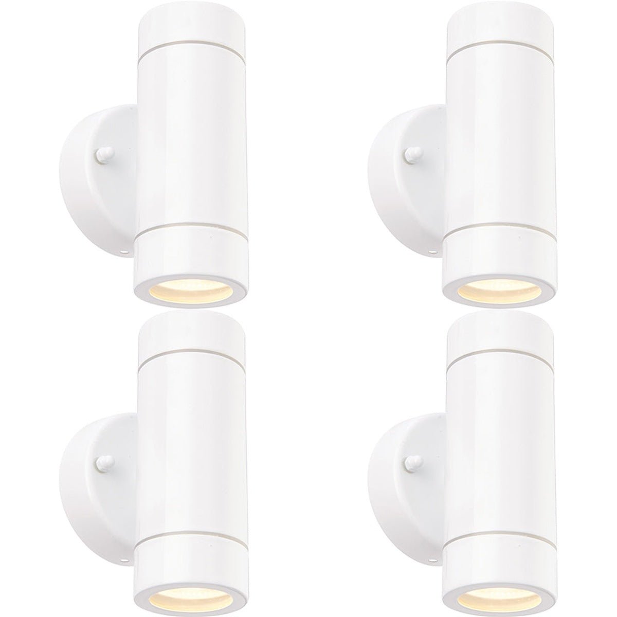 Loops Direct Pack of 4 8.5cm Stainless Wall Light - Gloss White