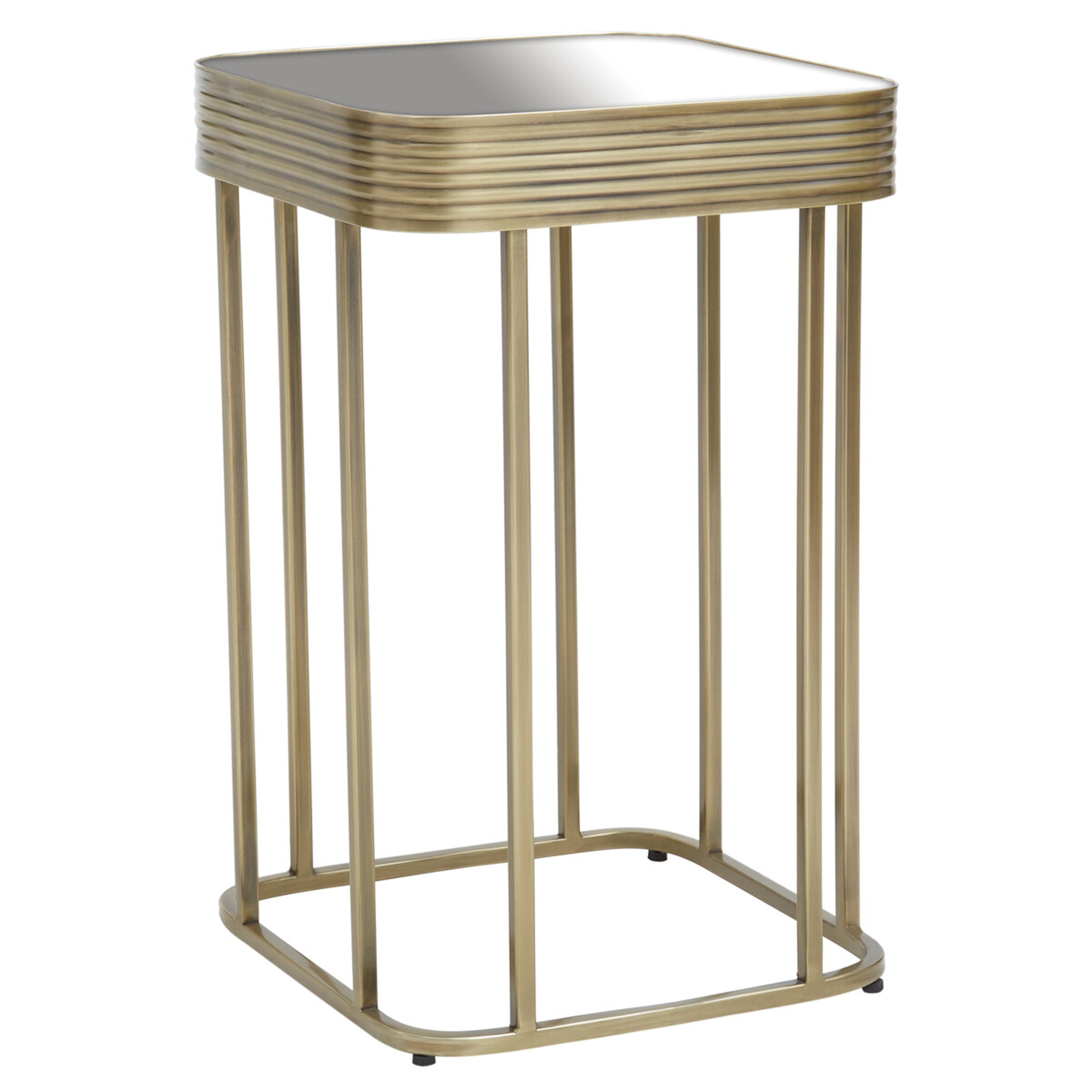 Orsina Ella Side Table with Mirror Top – Gold