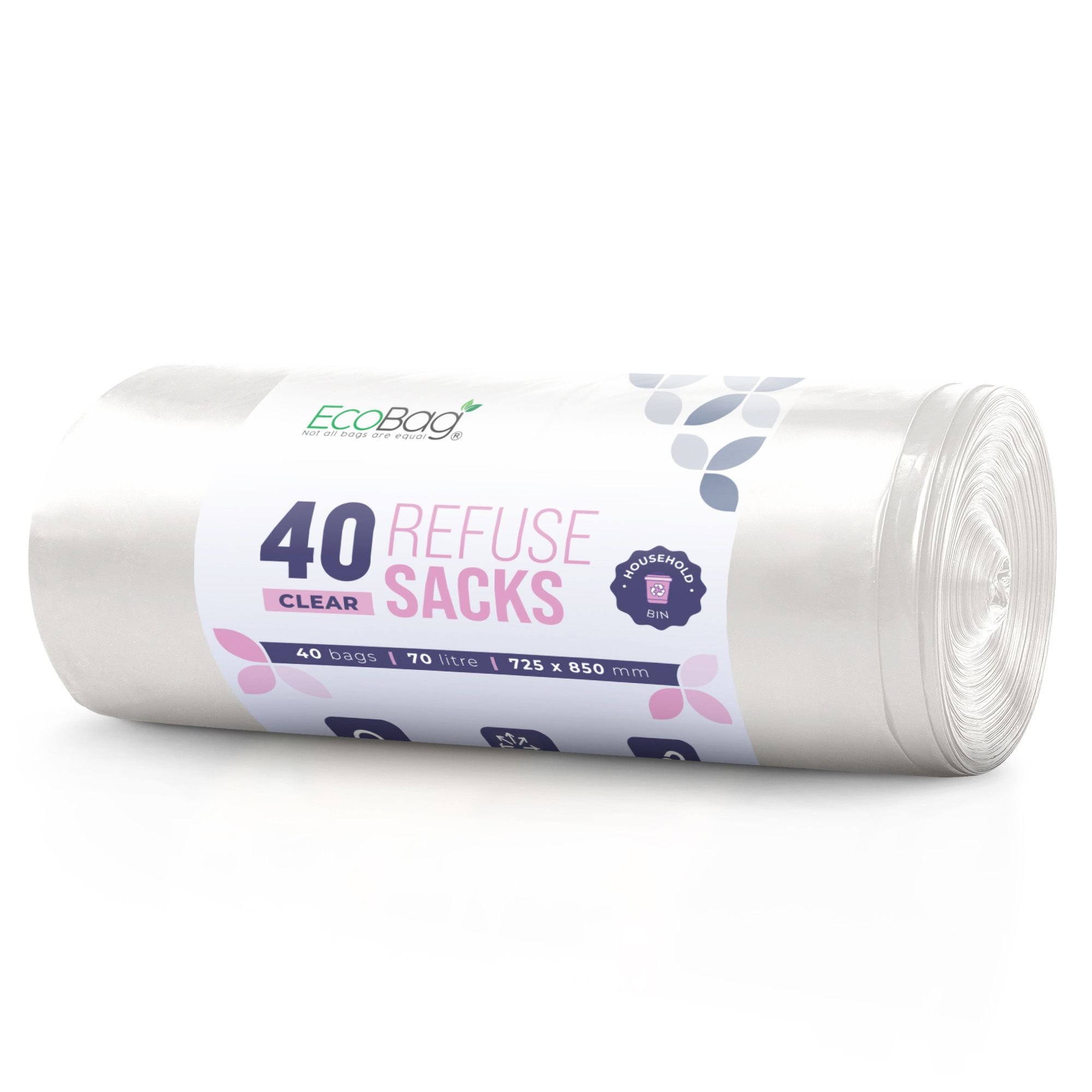 EcoBag 70L Heavy Duty 22 Micron Bin Liners - Pack of 40