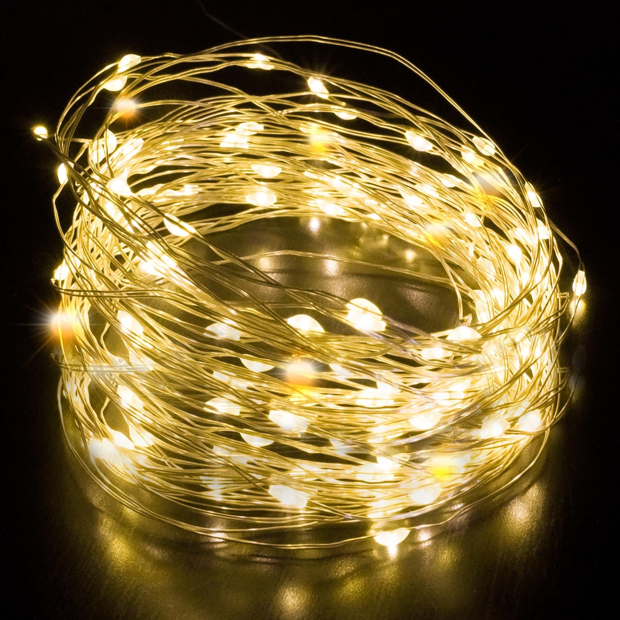 Desiretech Pack of 2 50 LED Battery Operated Copper Fairy Lights - Warm White