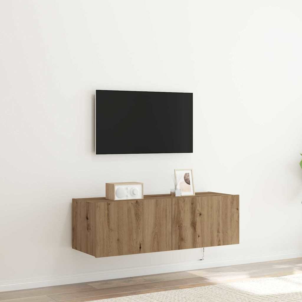 Walplus Engineered Wood TV Wall Cabinet - Artisan Oak - 100 x 35 x 31 cm
