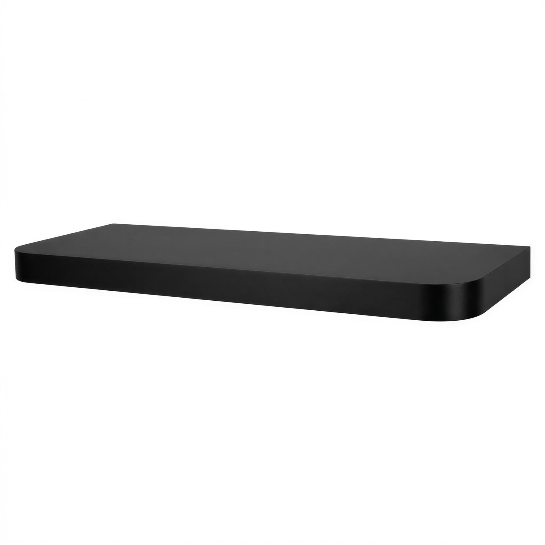 Harbour Housewares Rounded Wooden Floating Shelf - Black