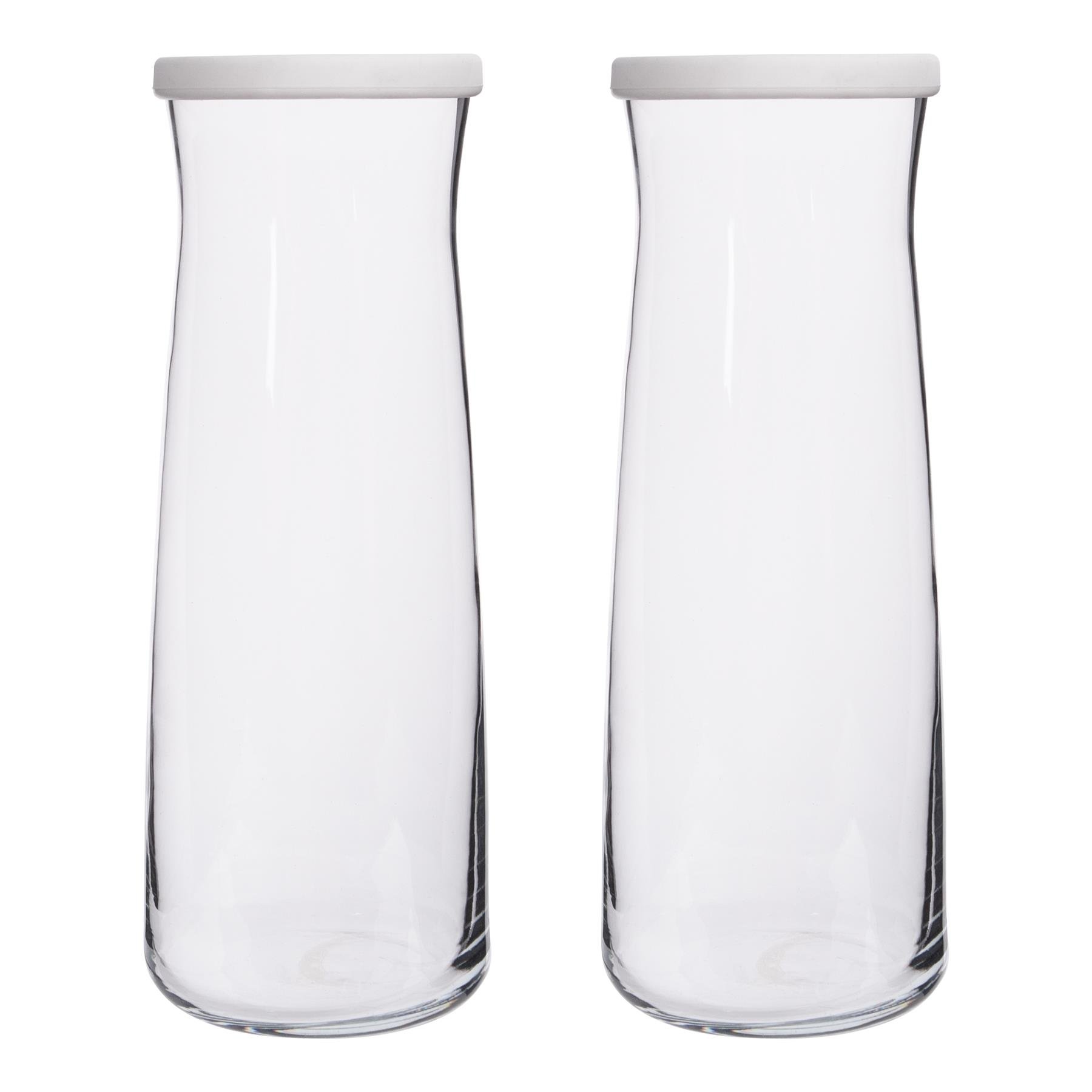 LAV Vera Glass Carafes - 1.2L - White Lid - Pack of 2
