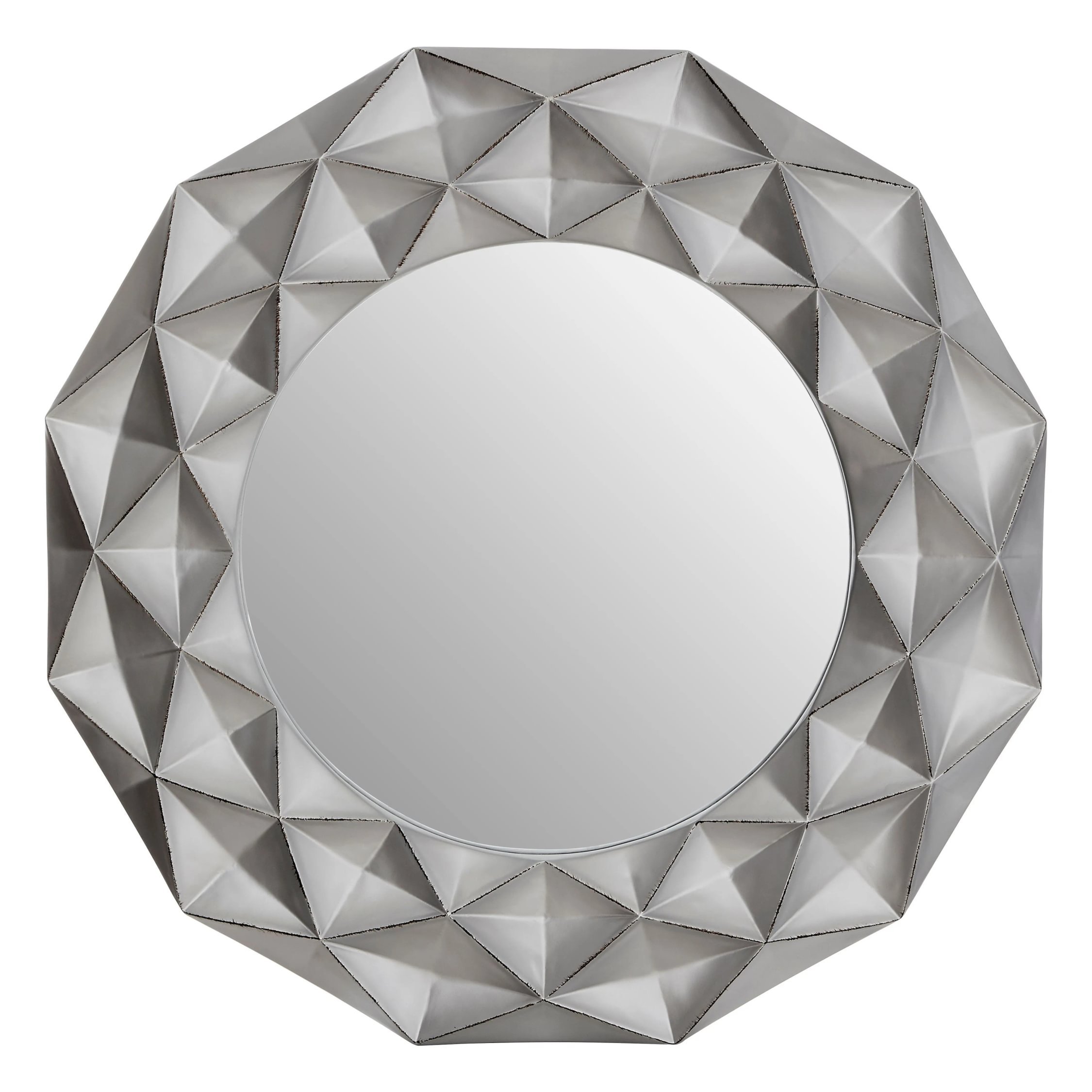 Orsina Hexa 3D Effect Light Wall Mirror – Silver