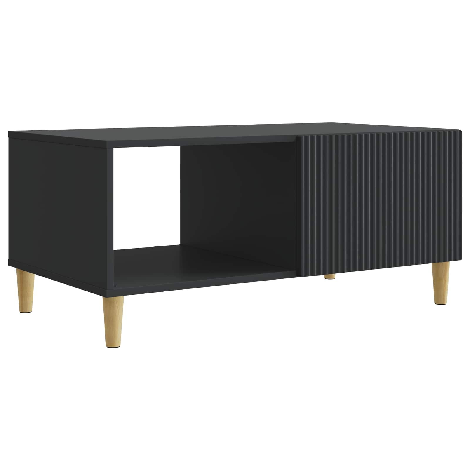 Walplus Engineered Wood Coffee Table - Black and Golden - 90 x 50 x 40 cm