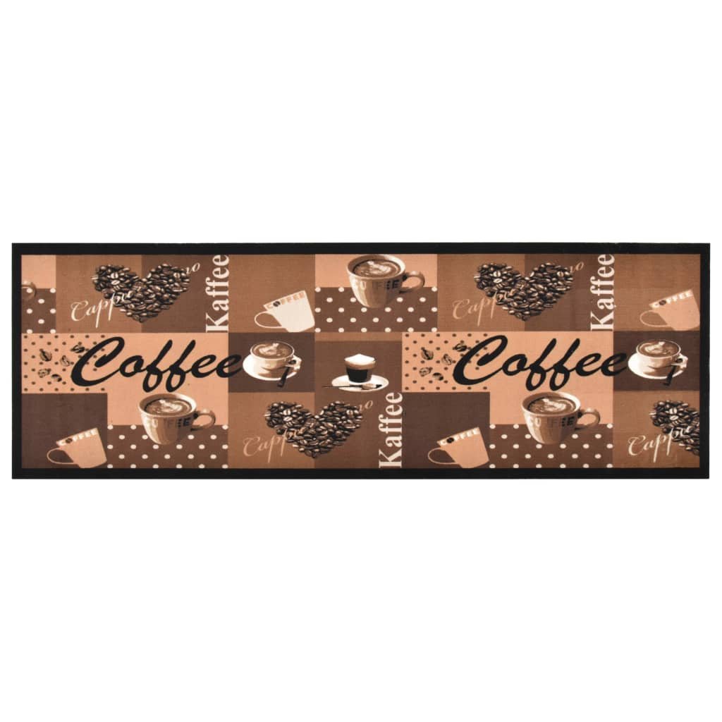 Walplus Coffee Brown Polyamide Kitchen Carpet - Brown - 150 x 45 cm