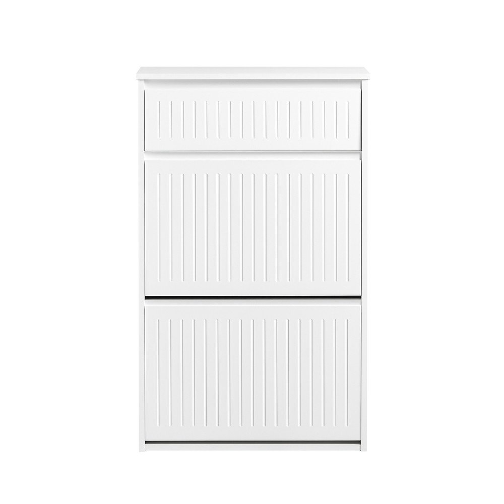 SoBuy 1 Drawer 2  Flip Door Shoe Rack Shoe Storage Cabinet - White