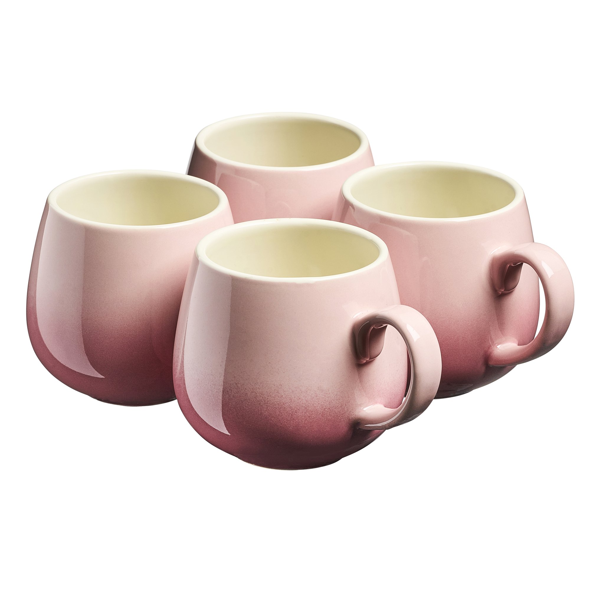 Cooks Professional 4 Piece Colourful Round Mug Set 350ml - Pink