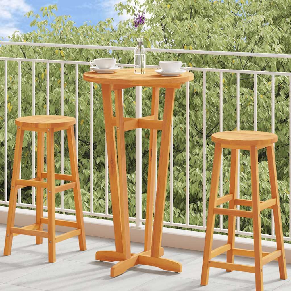 Walplus Solid Acacia Wood Garden Bar Table - Brown - 60 x 105 cm