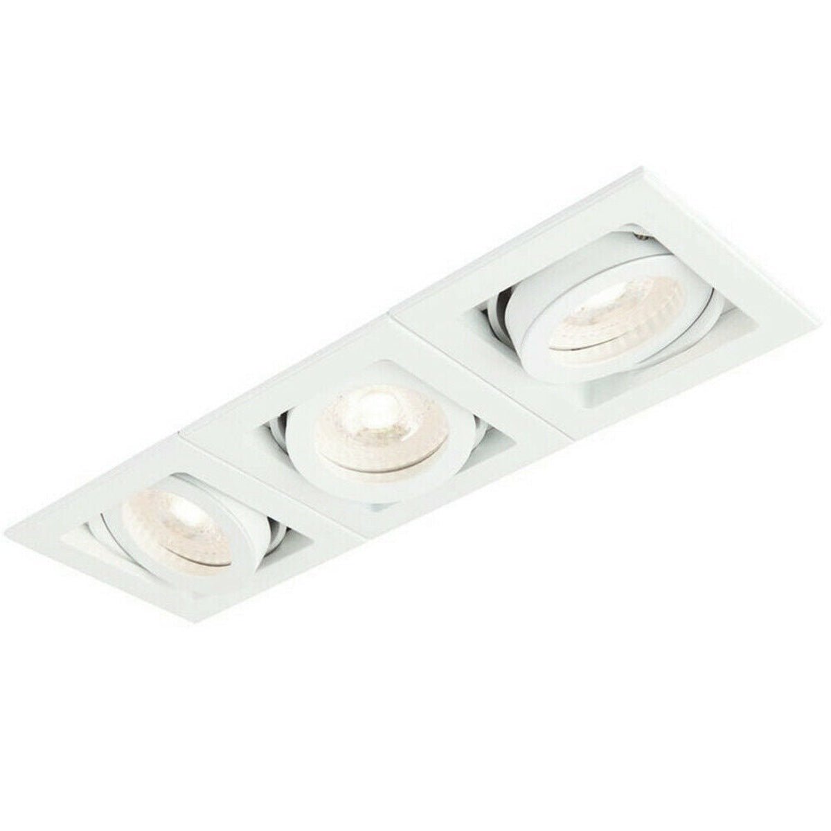 Loops Direct Die Cast Aluminium Triple Adjustable Ceiling Spotlight - White