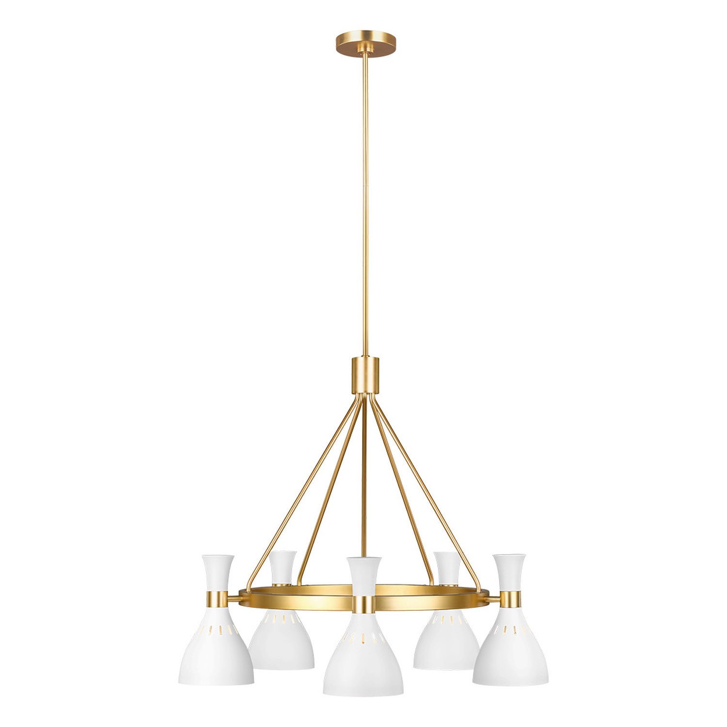 Elstead Joan 5 Arm Chandelier - Matte White