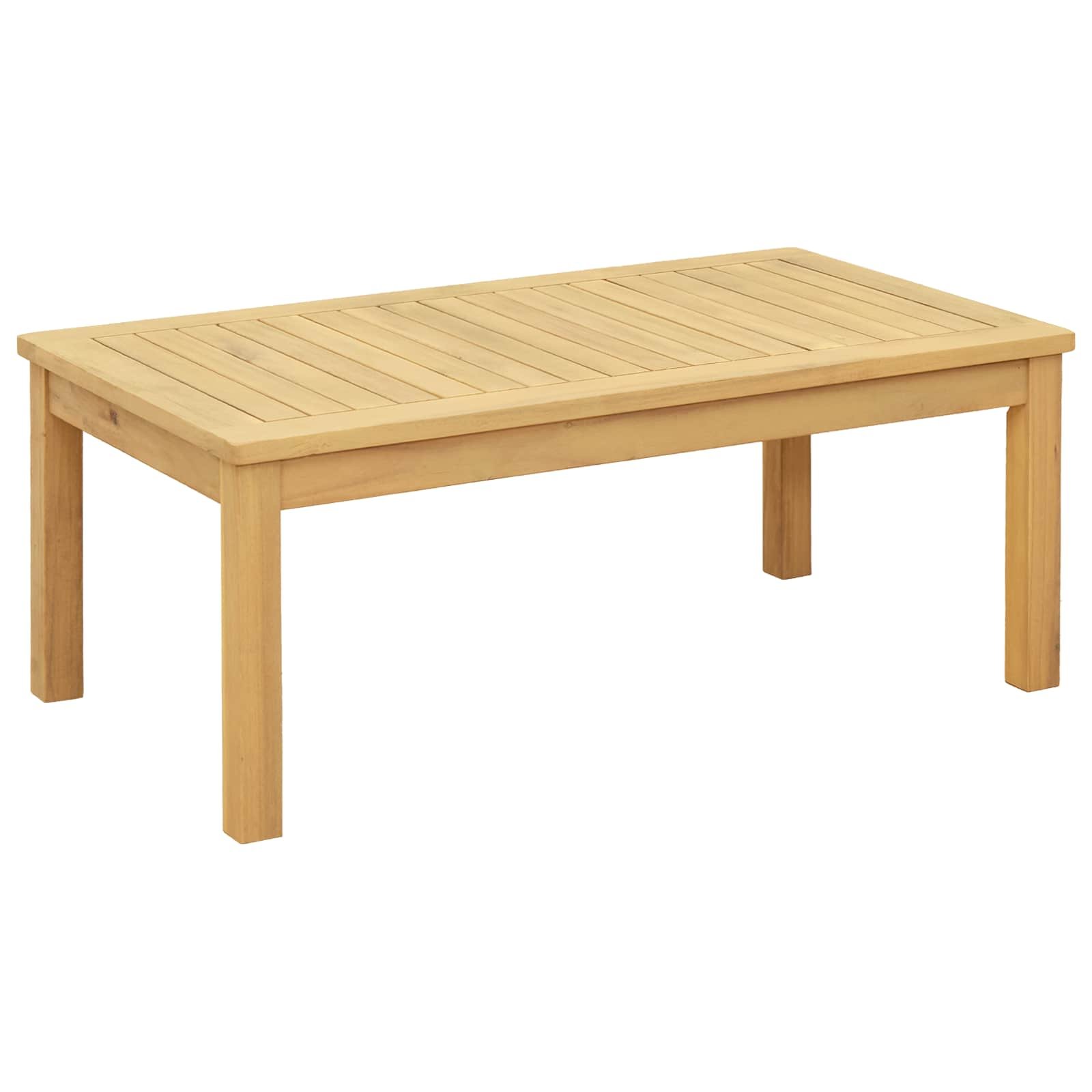 Walplus Rectangular Solid Wood Coffee Table - Light Wood - 90 x 50 x 36 cm
