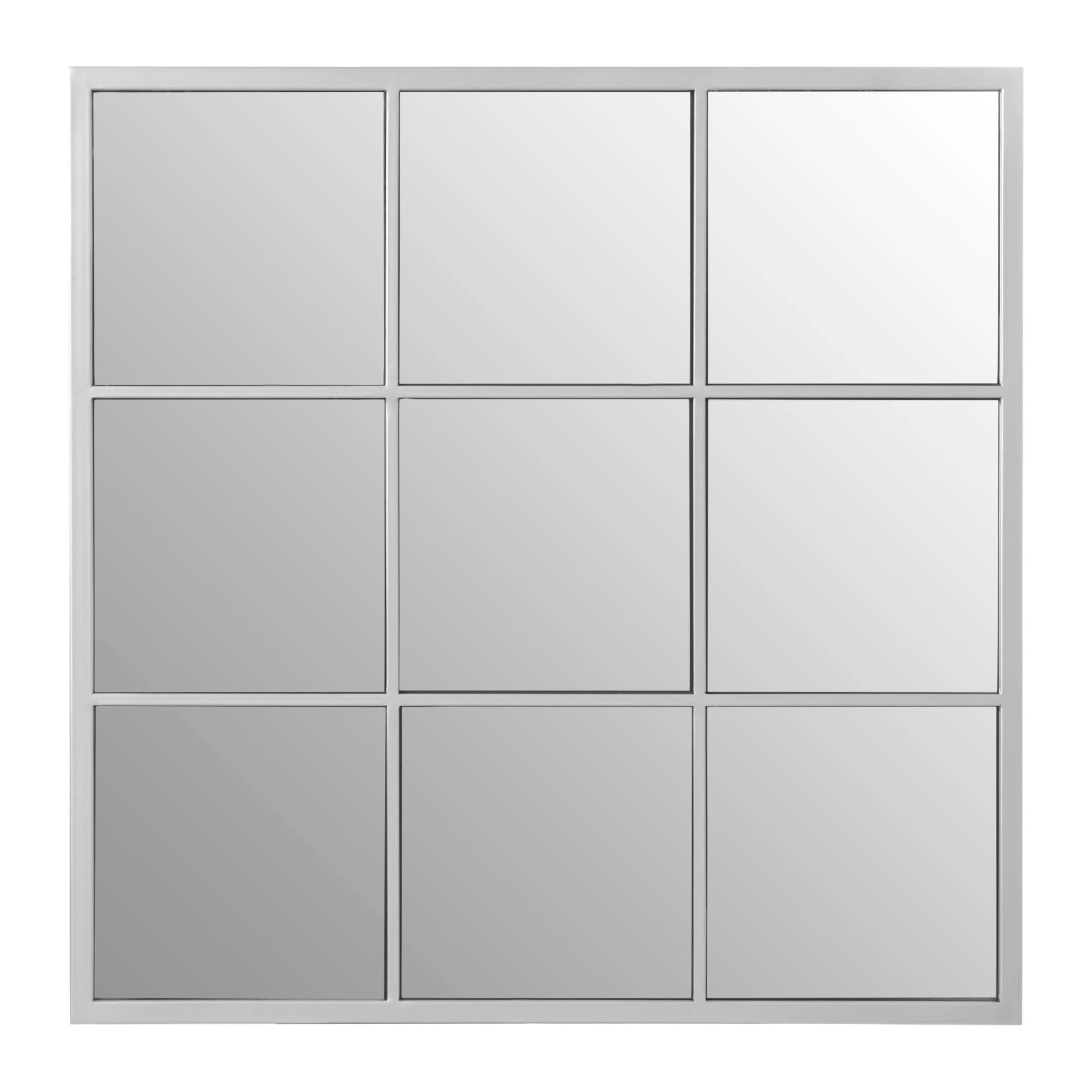 Orsina Descartes Square Design Finish Frame Wall Mirror – Silver