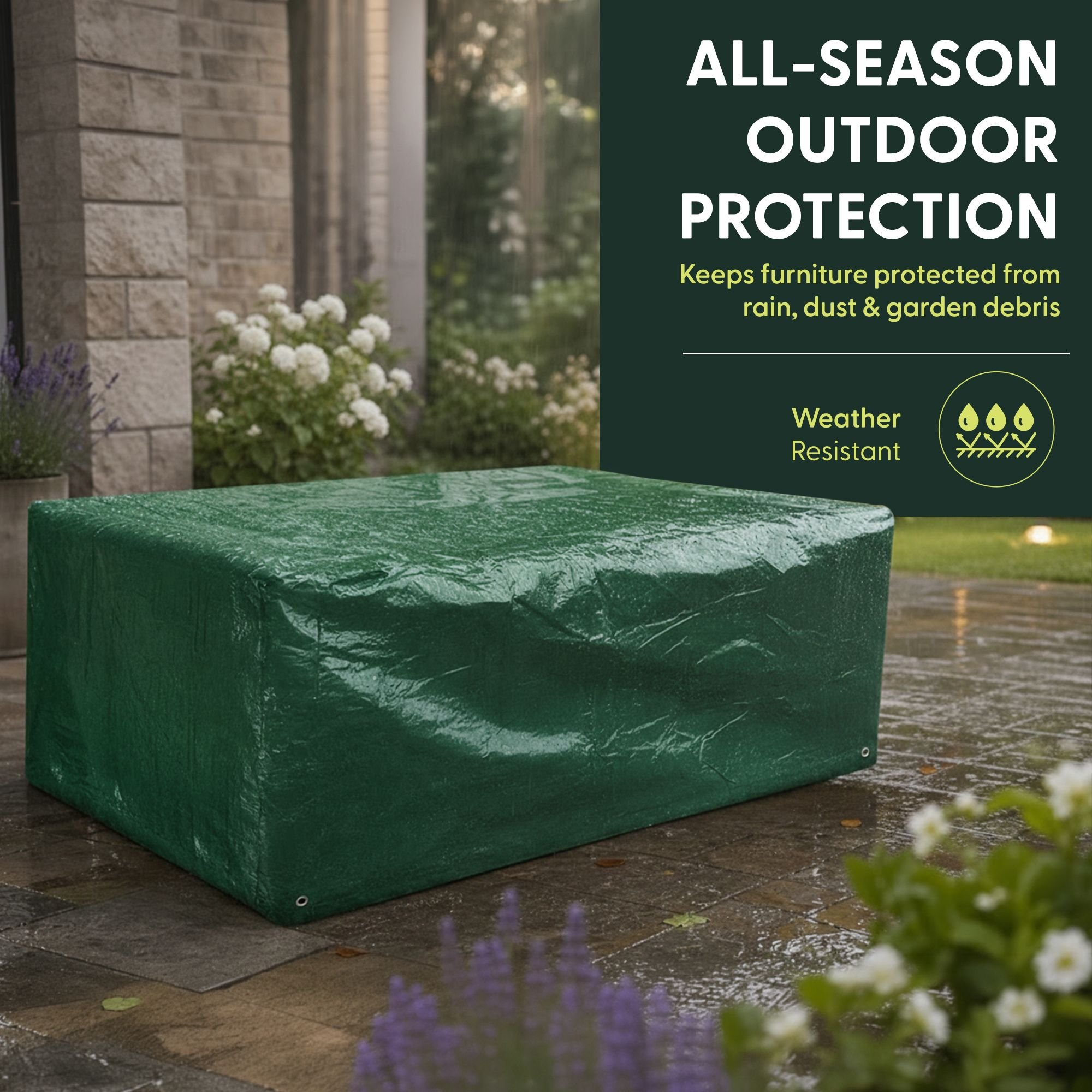 Keplin Rectangular Garden Furniture Cover with Drawcord - 180 x 120 x 70cm