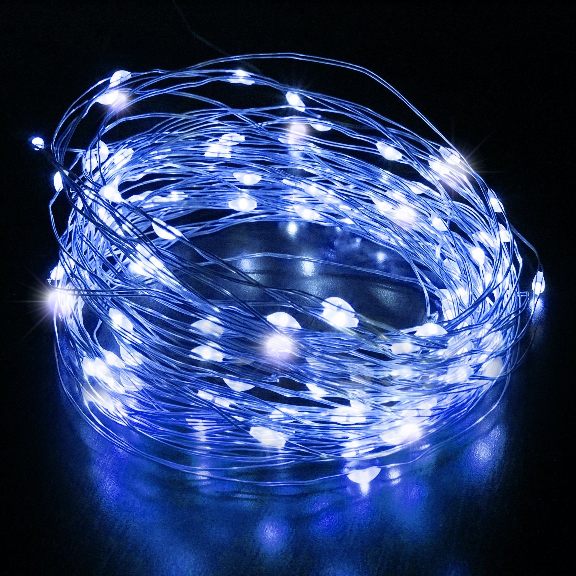 Desiretech Pack of 2 50 LED Battery Operated Copper Fairy Lights - Blue