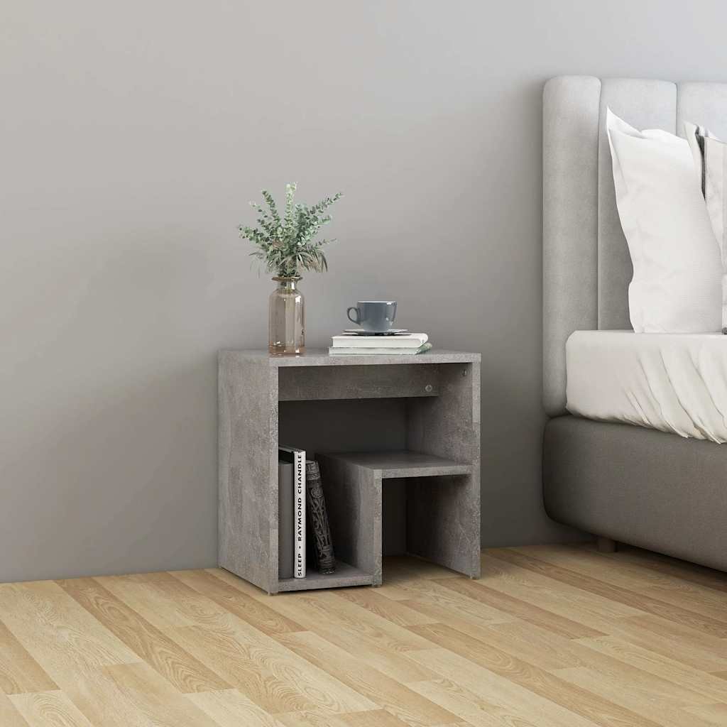 Walplus Engineered Wood Bed Cabinet - Stone Grey - 40 x 30 x 40 cm